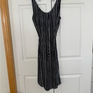 RW&CO. Navy and White Striped Midi Dress size women’s medium